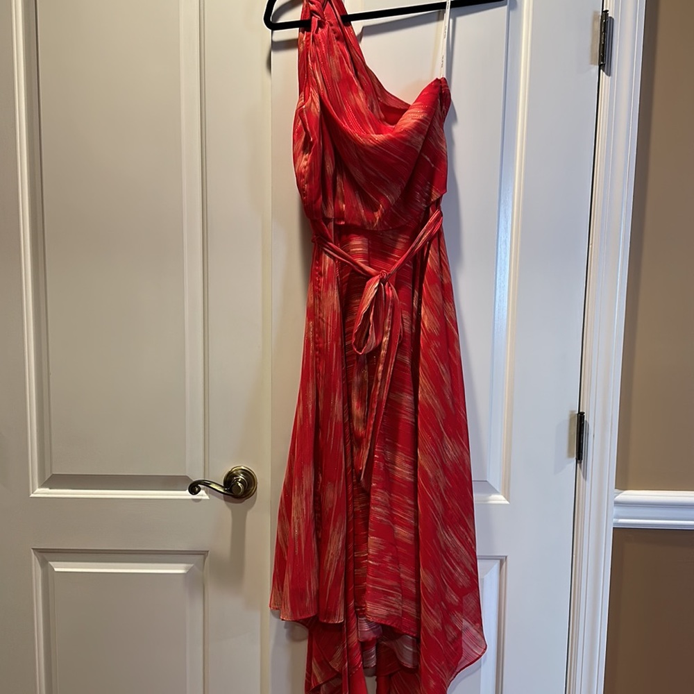 Halston Braided Strap One-Shoulder Georgette Hand… - image 4